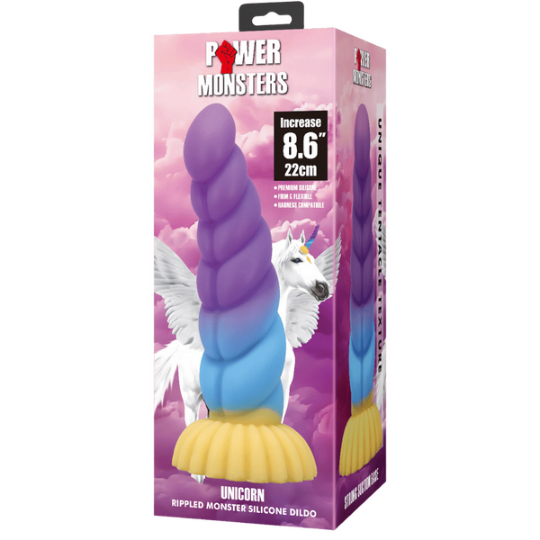 Unicorn Rippled Monster 8.6 Inch Silicone Dildo > Dildos > Fantasy - Tophatter Daily Deals