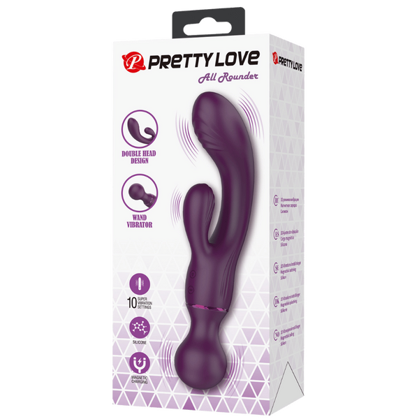 Rechargeable All Rounder – Waterproof Silicone Rabbit Vibrator with Ribbed Heads > Vibrators > Ladies > Rabbit - Tophatter Daily Deals