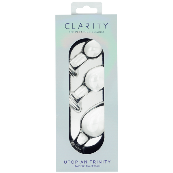 Utopian Trinity – Premium Borosilicate Glass Butt Plug Set Small, Medium, and Large Sizes > Glass > Toys - Tophatter Daily Deals