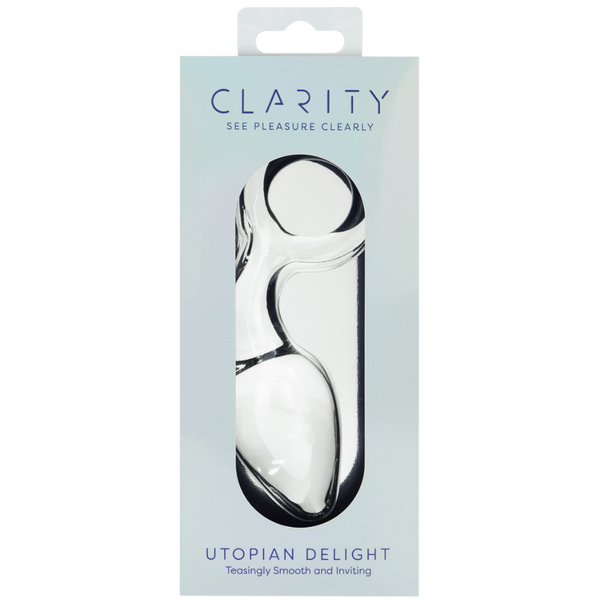 Clarity Utopian Delight – 3.5 Inch Handcrafted Borosilicate Glass Butt Plug > Glass > Dildos - Tophatter Daily Deals