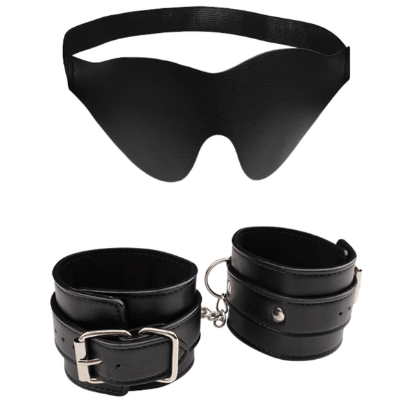 By My Slave Kit – Fully Adjustable Collar and Handcuffs Restraint Set > Bondage Gear > Restraints - Tophatter Daily Deals