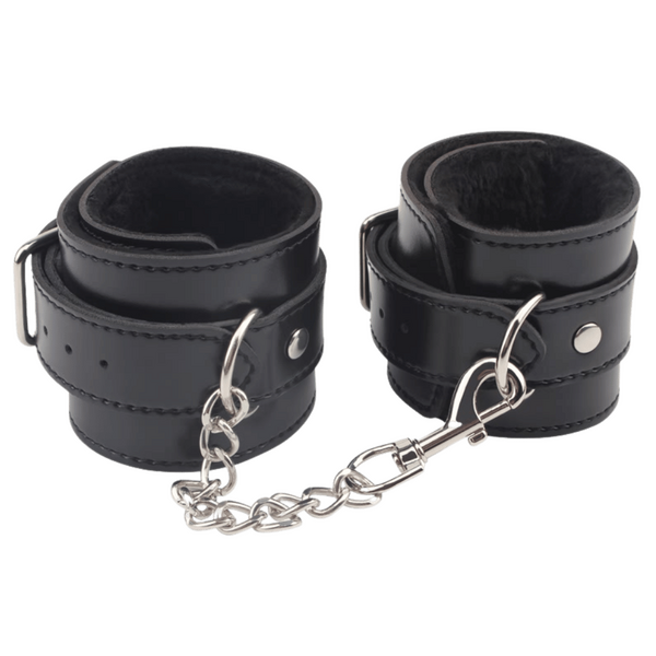 Obey Me Leather Ankle Cuffs – Adjustable Metal Hook Ankle Cuffs > Bondage Gear > Restraints - Tophatter Daily Deals