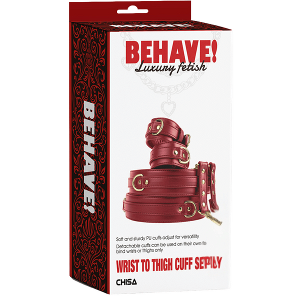 Wrist to Thigh Cuff Set – Adjustable PU Cuffs Restraint Set > Bondage Gear > Restraints - Tophatter Daily Deals