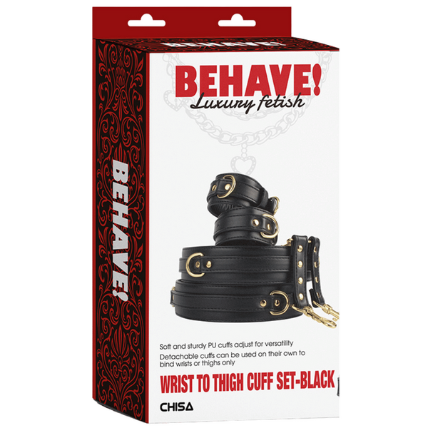 Wrist to Thigh Cuff Set – Adjustable Soft PU Cuffs Restraint Set > Bondage Gear > Restraints - Tophatter Daily Deals