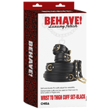 Wrist to Thigh Cuff Set – Adjustable Soft PU Cuffs Restraint Set > Bondage Gear > Restraints - Tophatter Daily Deals