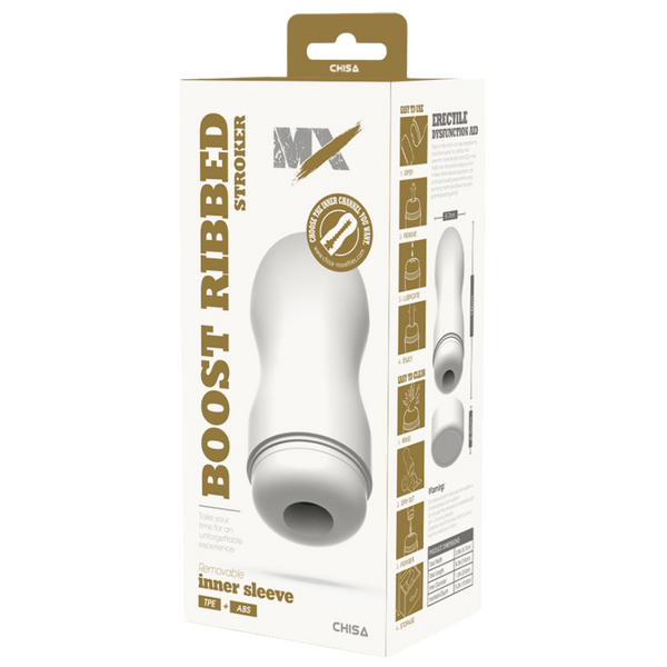 Boost Ribbed Stroker – Super-Soft 16cm Stroker > Sex Toys For Men > Masturbators Cup - Tophatter Daily Deals