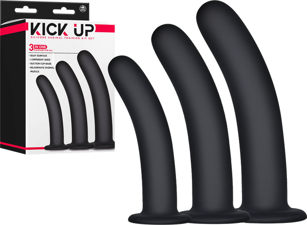 Kick Up Silicone Vaginal Training Kit – Three Sizes Suction Cup Base Training Kit > Sex Toys > Dilators - Tophatter Daily Deals