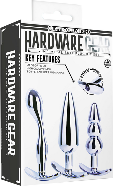 3 in 1 Metal Butt Plug Kit – High Gloss Finish Metal Butt Plug Set > Anal Range > Butt Plug Kits - Tophatter Daily Deals