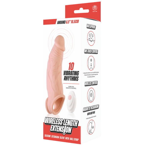 Wireless Length Extension – Waterproof 6.5 Inch Vibrating Extension Device > Sex Toys For Men > Penis Sleeves - Tophatter Daily Deals