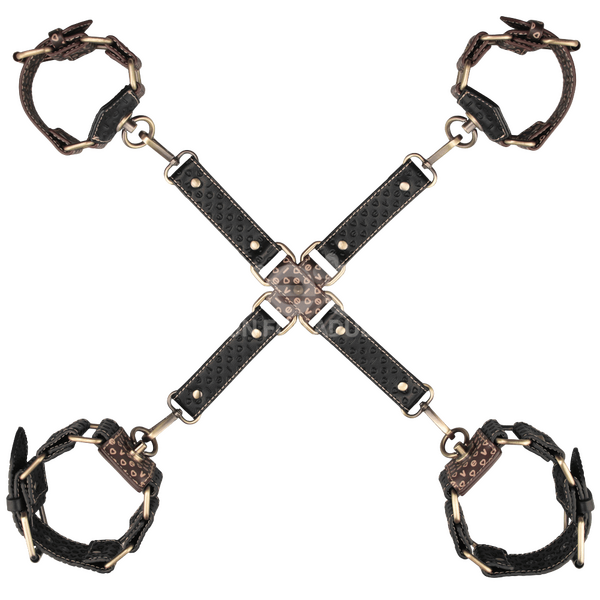 Rebellion Reign Hogtie Set – Bronze Spiked Handcuffs and Ankle Cuffs Restraint Set > Bondage Gear > Restraints - Tophatter Daily Deals