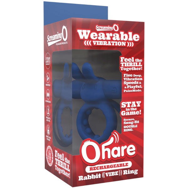 Ohare (Black | Blue | Green) – Rechargeable Silicone Rabbit Vibrating Cock Ring > Cock Ring > Vibrating - Tophatter Daily Deals