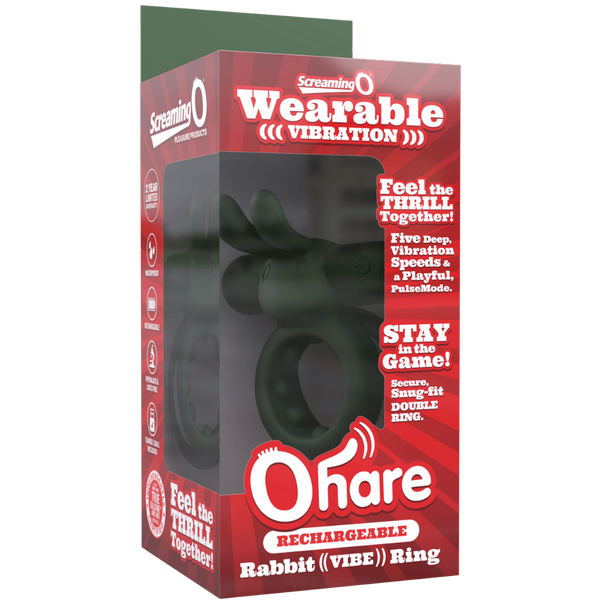 Ohare (Black | Blue | Green) – Rechargeable Silicone Rabbit Vibrating Cock Ring > Cock Ring > Vibrating - Tophatter Daily Deals