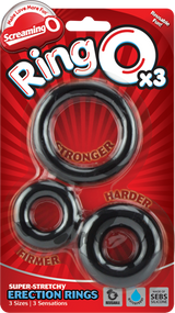 RingO X3 Cock Rings Mixed Pack - Black > Cock Ring > Sets - Tophatter Daily Deals