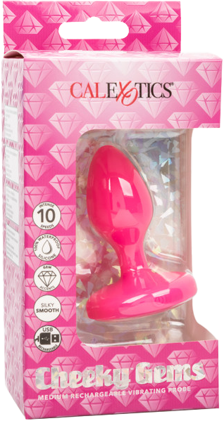 Cheeky Gems Medium Rechargeable Vibrating Probe – Silicone Vibrator > Anal Range > Vibrating Butt Plugs - Tophatter Daily Deals
