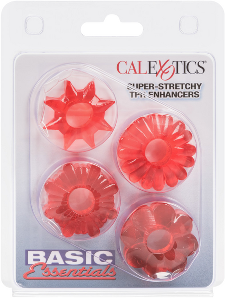 Basic Essentials Super Stretchy TPR Enhancer Sleeves – Set of Four Sleeve Enhancers > Cock Ring > Sets - Tophatter Daily Deals