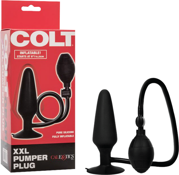 Colt XXL Pumper Plug Black Silicone Inflatable Anal Plug with Squeeze Bulb and Quick Release Valve > Anal Range > Tunnel and Stretchers - Tophatter Daily Deals