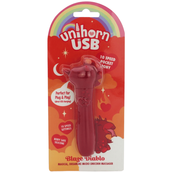 Unihorn Blaze Diablo (Red) – USB Rechargeable Silicone Bullet Vibrator with 10 Speeds > Vibrators > Ladies > Clitoral Vibrators and Stimulators - Tophatter Daily Deals