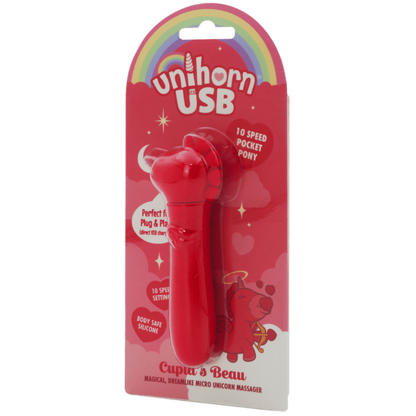 Unihorn Cupid's Beau (Red) – Silicone USB Bullet Vibrator with 10 Speeds > Sex Toys For Ladies > Clitoral Vibrators and Stimulators - Tophatter Daily Deals