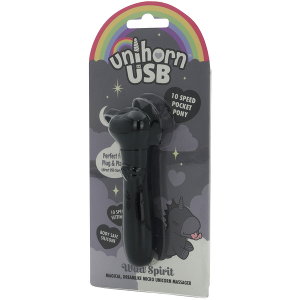 Unihorn Wild Spirit (Black) – Compact USB Silicone Vibrating Bullet with 10 Speeds > Vibrators > Ladies > Clitoral Vibrators and Stimulators - Tophatter Daily Deals