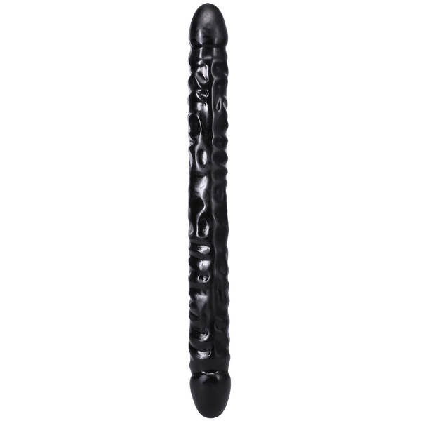 Double Header 18 Inch Veined Dong Black – Large Double-Ended Dong > Dildos > Double Dildos - Tophatter Daily Deals
