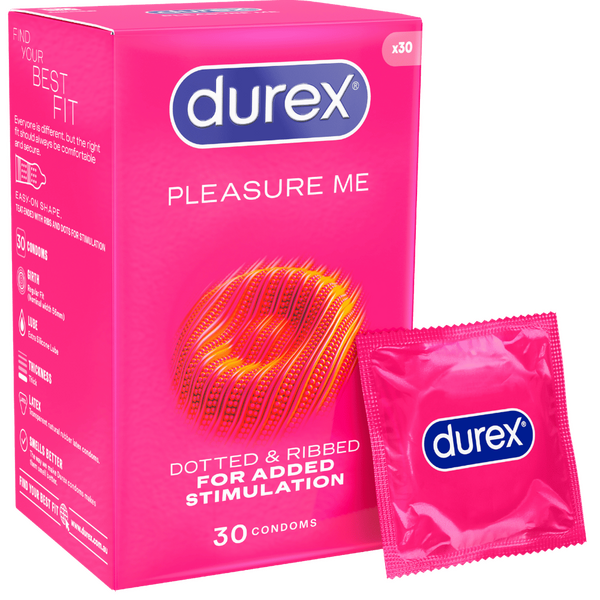 Durex Pleasure Me – Ribbed and Dotted Condoms 30 Pack for Extra Stimulation > Essentials > Condoms - Tophatter Daily Deals
