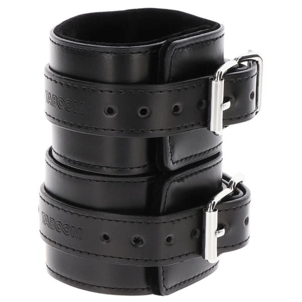 Taboom Wrist Cuffs – Adjustable Vegan Leather Bondage Wrist Cuffs with Velvet Lining > Bondage Gear > Restraints - Tophatter Daily Deals