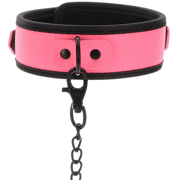 Taboom Glow In The Dark Collar And Chain Leash – BDSM Collar And Leash Set > Bondage Gear > Collars & Leashes - Tophatter Daily Deals