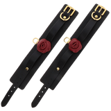 Taboom Wild Roses Wrist Cuffs – Premium Faux Leather BDSM Wrist Restraints > Bondage Gear > Restraints - Tophatter Daily Deals