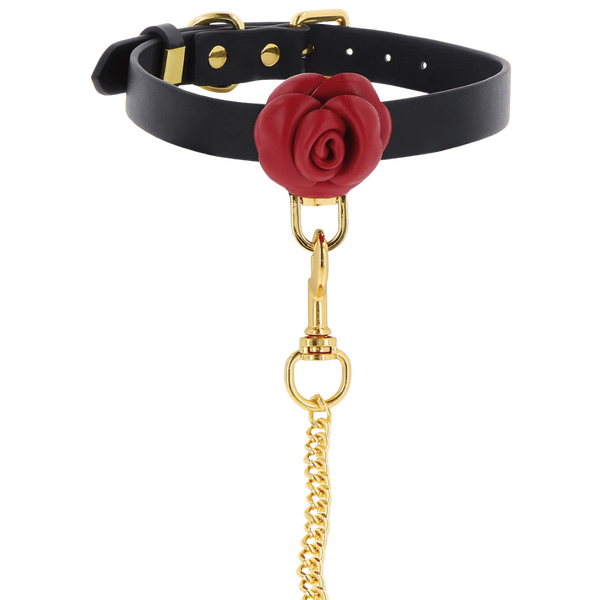 Taboom Wild Roses Collar and Leash – Faux Leather BDSM Accessories > Bondage Gear > Collars & Leashes - Tophatter Daily Deals
