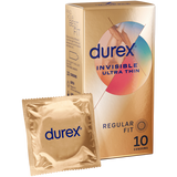Durex Invisible Regular – Ultra Thin 54mm Nominal Width Condoms 10 Pack > Essentials > Condoms - Tophatter Daily Deals