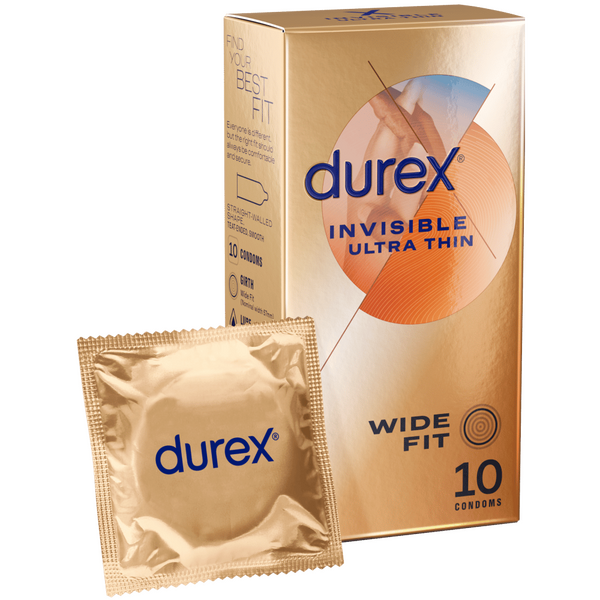 Durex Invisible Wide Fit – Extra Thin 57mm Latex Condom 10 Pack > Essentials > Condoms - Tophatter Daily Deals