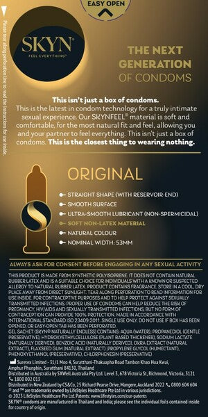 Skyn Original – Natural Feeling Polyisoprene Condoms 10 Pack > Essentials > Condoms - Tophatter Daily Deals