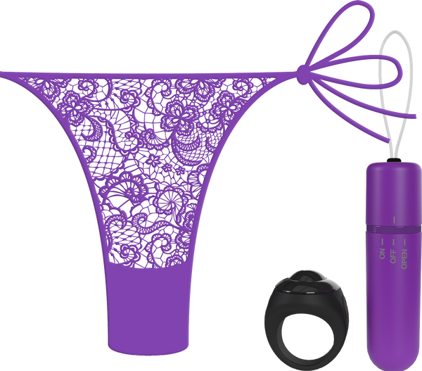 Vibrating Panty Set W/ Remote Ring 4t High Pitch Treble (Grape) > Sex Toys For Ladies > Panty Vibes - Tophatter Daily Deals
