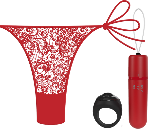 Vibrating Panty Set W/ Remote Ring 4t High Pitch Treble (Red) > Sex Toys For Ladies > Panty Vibes - Tophatter Daily Deals
