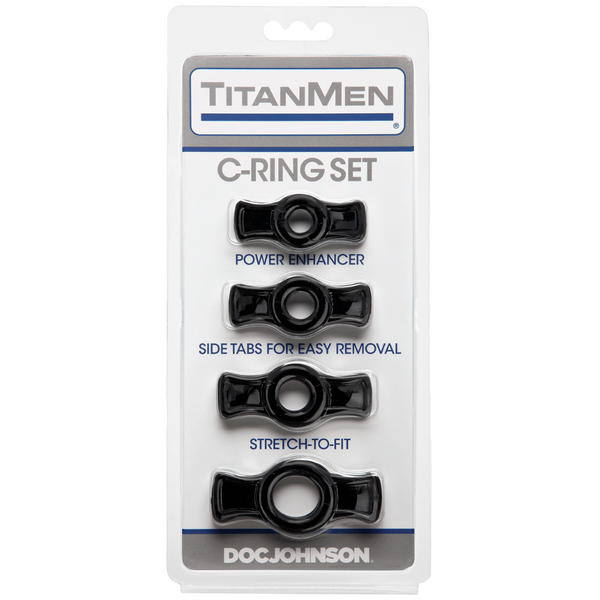 Titanmen Cock Ring Set (Black) – Stretchable Cock Rings Set > Cock Ring > Sets - Tophatter Daily Deals