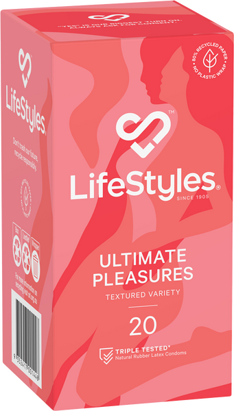 LifeStyles Ultimate Pleasures Variety Textured Condoms – Pack of 20 Condoms > Essentials > Condoms - Tophatter Daily Deals