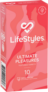 LifeStyles Ultimate Pleasures Variety Pack – Textured Lubricated Condoms Pack of 10 > Essentials > Condoms - Tophatter Daily Deals