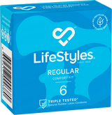 LifeStyles Regular Easy-Fit 54mm Nominal Width Latex Condoms 6 Pack > Essentials > Condoms - Tophatter Daily Deals