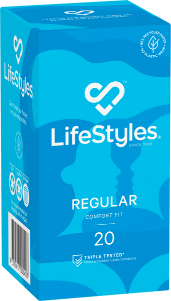 LifeStyles Regular Condoms – Protective 53mm Condom 20 Pack > Essentials > Condoms - Tophatter Daily Deals