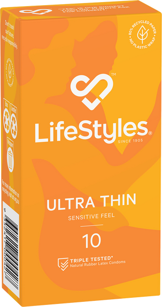 LifeStyles Ultra Thin Condoms – Micro-Thin 53mm Nominal Width Condoms 10 Pack > Essentials > Condoms - Tophatter Daily Deals