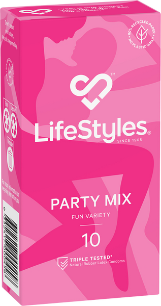 LifeStyles Party Mix – Assorted Flavored Textured Condoms 10 Pack > Essentials > Condoms - Tophatter Daily Deals