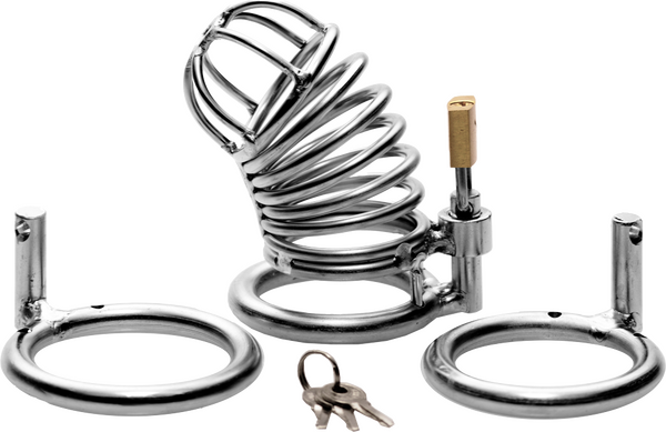 The Jail House Chastity Device – Male Locking Cage Chastity Device with Three Ring Sizes > Bondage Gear > Male Chastity - Tophatter Daily Deals