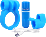 Charged Combo Kit 1 – Body-Safe Silicone Cock Ring and Fingertip Sleeve Kit > Sex Toys > Couples Toys - Tophatter Daily Deals