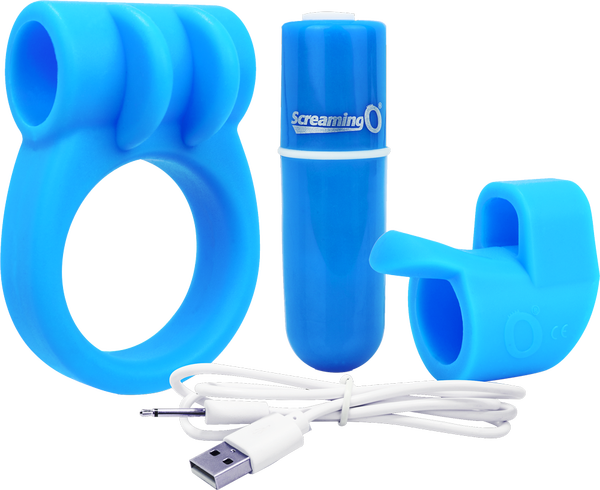 Charged Combo Kit 1 – Body-Safe Silicone Cock Ring and Fingertip Sleeve Kit > Sex Toys > Couples Toys - Tophatter Daily Deals