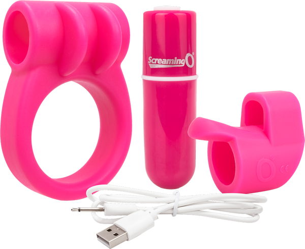 Charged Combo Kit 1 – Body-Safe Silicone Cock Ring and Fingertip Sleeve Kit > Sex Toys > Couples Toys - Tophatter Daily Deals