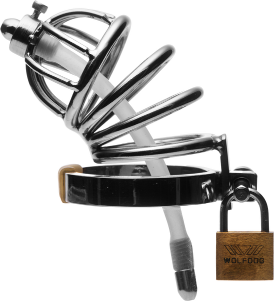 Stainless Steel Chastity Cage With Removable Silicone Urethral Plug – Penis Plug > Bondage Gear > Male Chastity - Tophatter Daily Deals