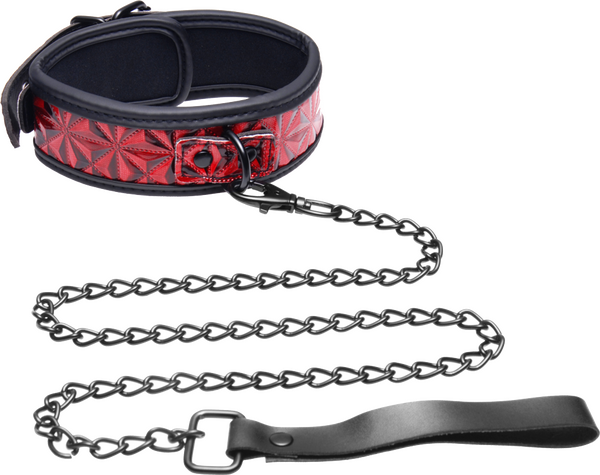 Crimson Tied Collar With Leash – Adjustable Collar and Leash Set > Bondage Gear > Collars & Leashes - Tophatter Daily Deals