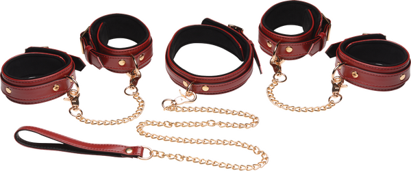 6 Piece Bondage Set – Vegan PU Leather Restraints and Cuffs Kit > Bondage Gear > Bondage Kits - Tophatter Daily Deals