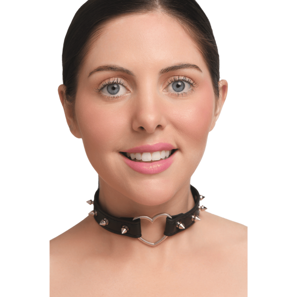 Spiked Heart Choker – Adjustable Spiked Collar Accessory > Bondage Gear > Collars & Leashes - Tophatter Daily Deals