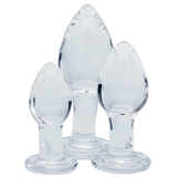 Utopian Trinity – Premium Borosilicate Glass Butt Plug Set Small, Medium, and Large Sizes > Glass > Toys - Tophatter Daily Deals